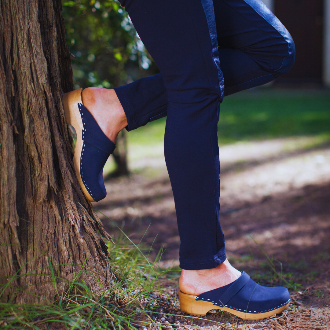 Greta Clogs | Swedish Design | Navy Blue