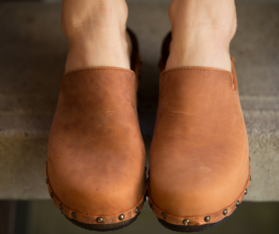 Gitte Aged Terracotta Clogs | Crazy Horse Leather
