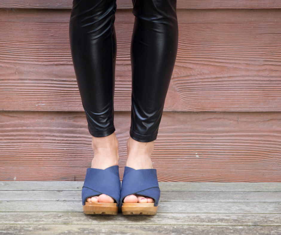 Rikke High Heel Clogs | Blue Matte Nubuck Women's Clogs