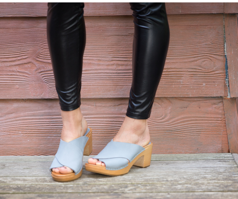 Rikke High Heel Clogs | Sky Blue Women's Clogs