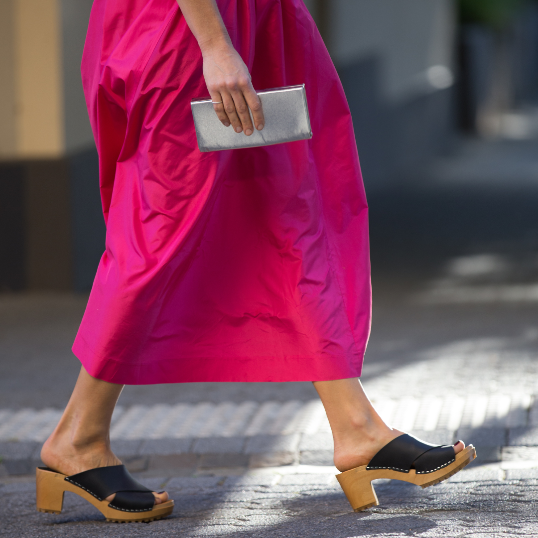 Rikke High Heel Clogs | Black Matte Nubuck Women's Clogs