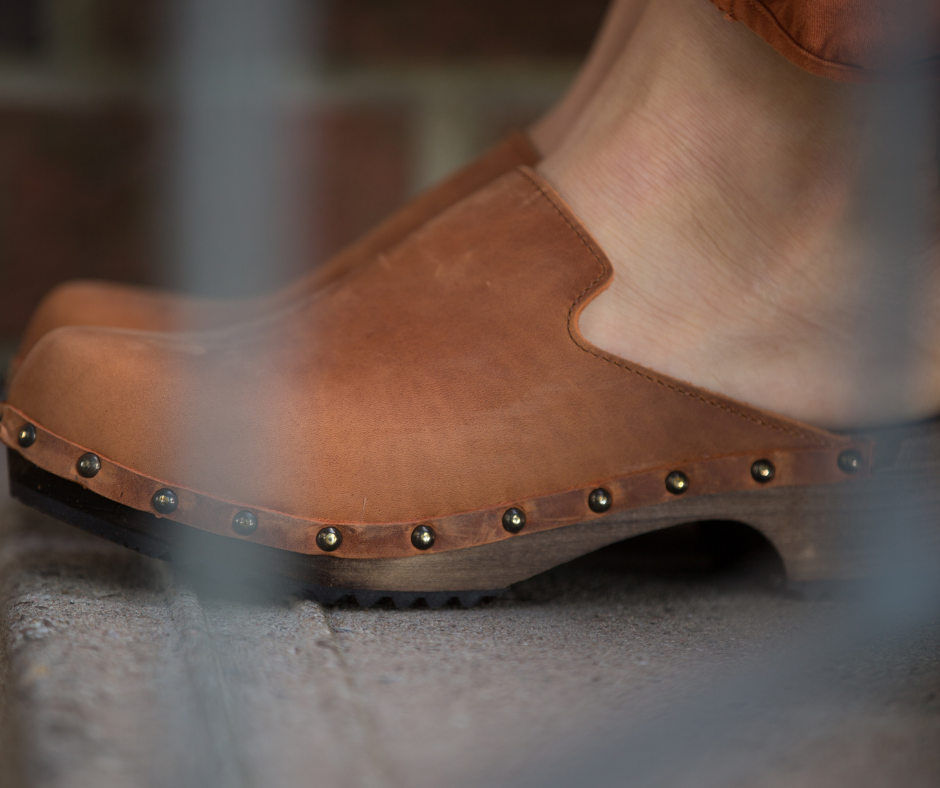 Gitte Crazy Horse Leather Clogs | Terracotta Handmade Clog Mules(SECONDS)