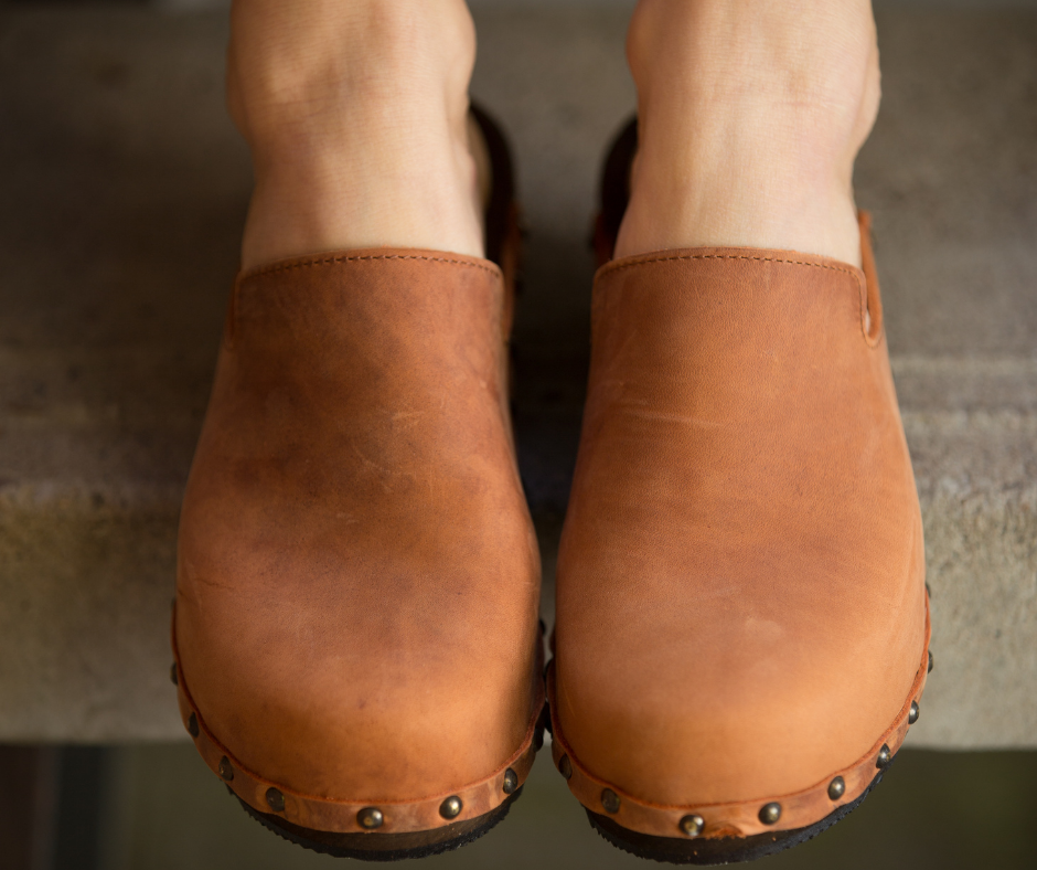 Gitte Crazy Horse Leather Clogs | Terracotta Handmade Clog Mules(SECONDS)