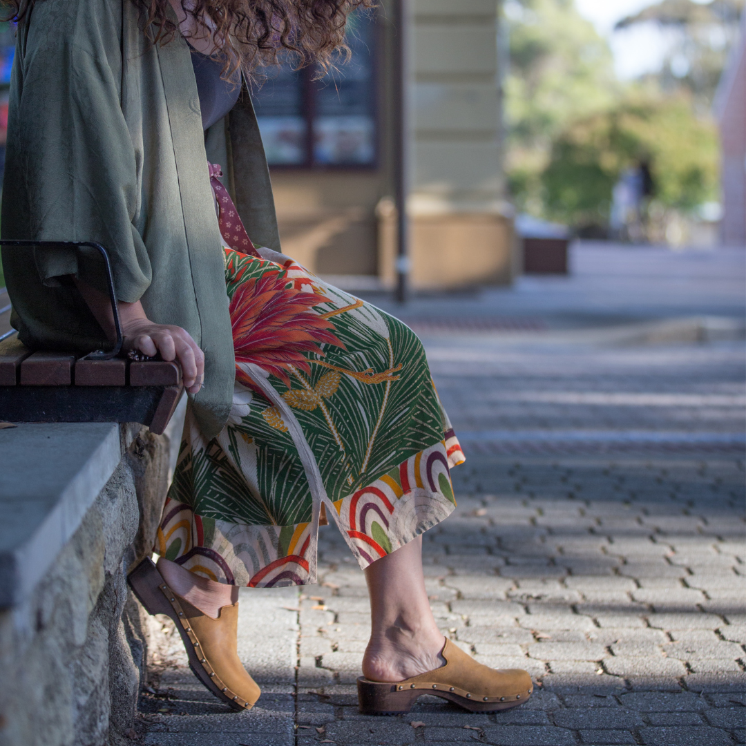 Gitte Crazy Horse Leather Clogs | Brown Handmade Clog Mules