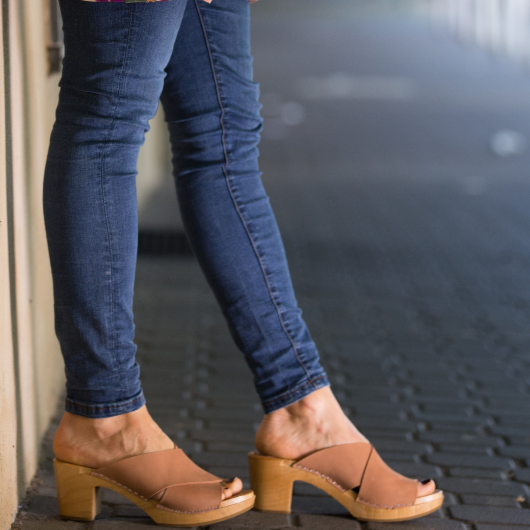 Rikke High Heel Clogs | Terracotta Nubuck Women's Clogs