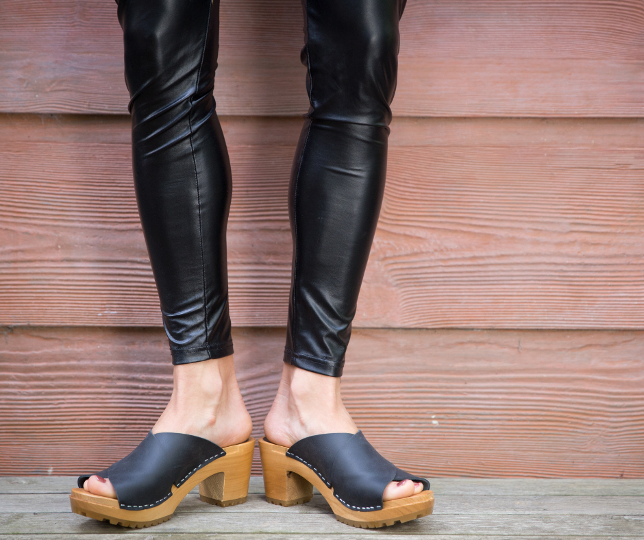 Black clog heels cheap