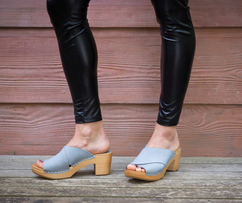 Rikke High Heel Clogs | Sky Blue Women's Clogs