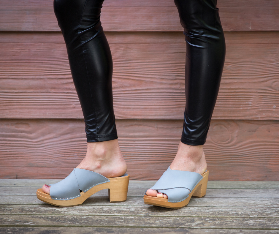 Rikke Heel Clogs | Sky Blue