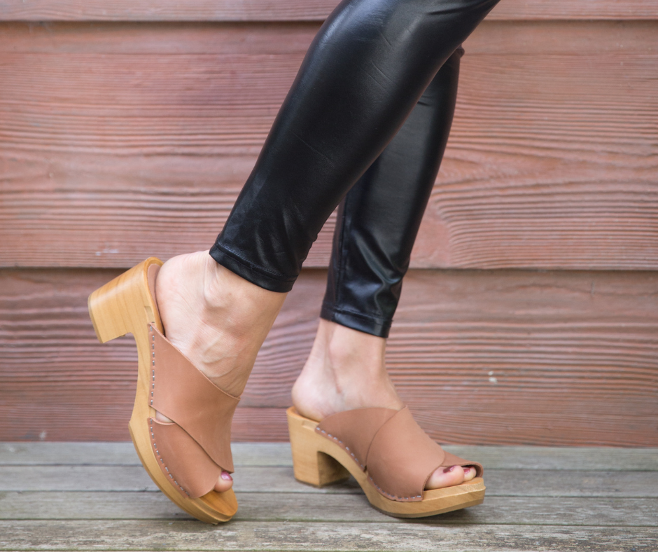 Rikke High Heel Clogs | Terracotta Nubuck Women's Clogs